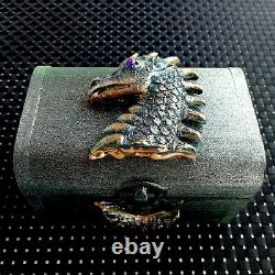 Box jewelry jewellery jewels organizer wood wooden vintage dragon home decor art