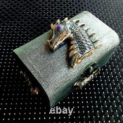 Box jewelry jewellery jewels organizer wood wooden vintage dragon home decor art