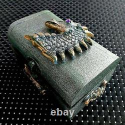 Box jewelry jewellery jewels organizer wood wooden vintage dragon home decor art