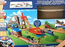 Boxed RACE DAY RELAY TRAIN SET GINA ENGINE Thomas BRIO / ELC / Wooden Railway