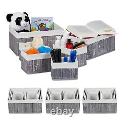 Boxes Organiser Make-up Toys Crafts Sizes Home Set Bamboo Storage Baskets Shelf