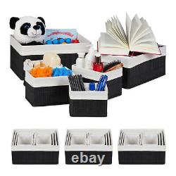 Boxes Organiser Make-up Toys Crafts Sizes Home Set Bamboo Storage Baskets Shelf