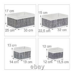 Boxes Organiser Make-up Toys Crafts Sizes Home Set Bamboo Storage Baskets Shelf