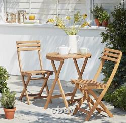 Brand New In Box Wooden bistro set Folding Table With Two chairs
