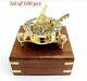 Brass Compass 3'' West London Sundial Compass With Wooden Box Set Of 100