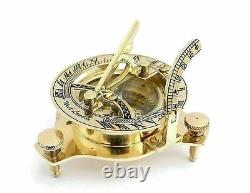 Brass Compass 3'' West London Sundial Compass with Wooden box Set of 100