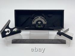 Brown & Sharpe Combination Square Set, 1925 Patent Complete Wooden Box USA