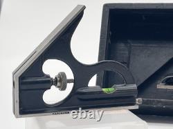Brown & Sharpe Combination Square Set, 1925 Patent Complete Wooden Box USA