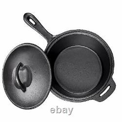 Bruntmor Pre Seasoned 7 Piece Cast Iron Cookware Set Pots and Pan Set with Box