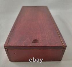 C1900 Lg Austrian Handmade Backgammon Full Set Wooden Folding Board Box Counters