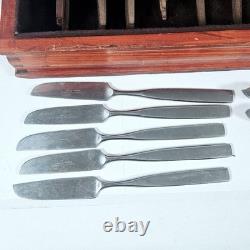 Canteen Cutlery Set Stainless Steel Wooden Box Wooden Handles Japan