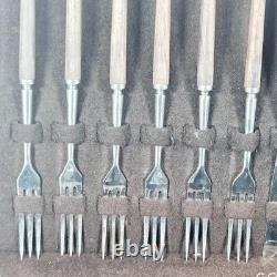 Canteen Cutlery Set Stainless Steel Wooden Box Wooden Handles Japan