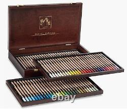 Caran Dache 84 Extra Fine Dry Pastel Pencils Wooden Box Gift Artist Sketch Set