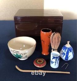 Chabako Wooden Storage Basket Box Tea Ceremony Utensils Set T-0406