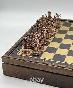 Chees Set Metal Chess Pieces and Artificial Leather Wooden Box Chess Board 14