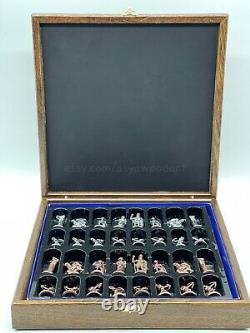 Chees Set Metal Chess Pieces and Artificial Leather Wooden Box Chess Board 14