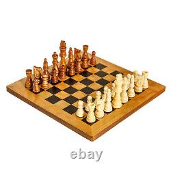 Chess Game Set In Wooden Box, Handmade of Olive Wood, 28.5x28.5x5cm Medium Size