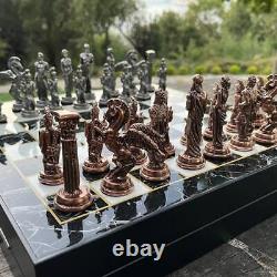 Chess Set Antique Mythology Chessmen Storage Board Personalized Christmas Gift