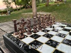 Chess Set Antique Mythology Chessmen Storage Board Personalized Christmas Gift