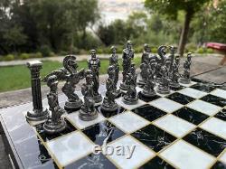 Chess Set Antique Mythology Chessmen Storage Board Personalized Christmas Gift