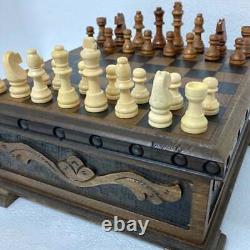 Chess Set Handmade Antique Chees Box With Key Puzzle Box Decorative Chess Set
