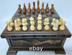 Chess Set Handmade Antique Chees Box With Key Puzzle Box Decorative Chess Set
