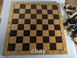 Chess Set Large Tall Vintage Soviet USSR Roman Legionnaires Wooden Box 70s