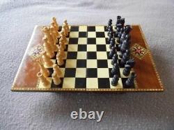 Chess Set Marquetry Wooden Unique Chess Board box Luxury complete wooden set