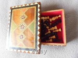 Chess Set Marquetry Wooden Unique Chess Board box Luxury complete wooden set