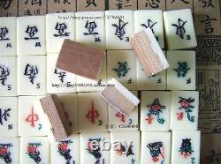 Chinese Mah-Jong 144 Tiles Game Set With wooden Box Free shipping