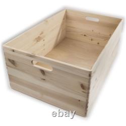 Choice of Stackable Plain Pine Wood Open Boxes Crates Handles / Small to X-Large