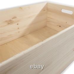 Choice of Stackable Plain Pine Wood Open Boxes Crates Handles / Small to X-Large