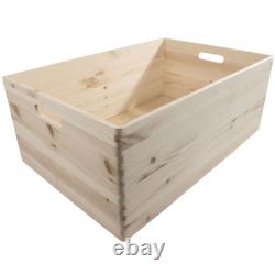 Choice of Stackable Plain Pine Wood Open Boxes Crates Handles / Small to X-Large