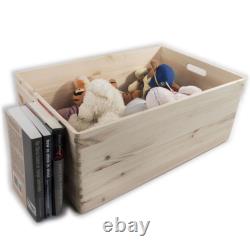 Choice of Stackable Plain Pine Wood Open Boxes Crates Handles / Small to X-Large