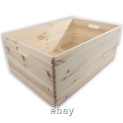 Choice of Stackable Plain Pine Wood Open Boxes Crates Handles / Small to X-Large