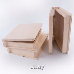 Choice of Wooden Book Shaped Lockable Trinket Boxes /Plain Wood /Decoupage Craft