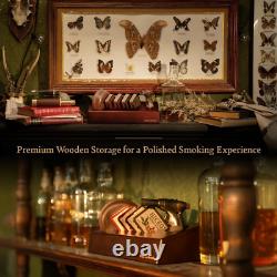 Cocktail Smoker Kit by Whiskey Smoking Set with Torch, Wooden Box & 4 Natural