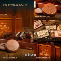 Cocktail Smoker Kit by Whiskey Smoking Set with Torch, Wooden Box & 4 Natural