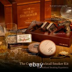 Cocktail Smoker Kit by Whiskey Smoking Set with Torch, Wooden Box & 4 Natural