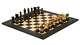 Combo Of Chess Pieces In Burnt & Natural Box Wood- 3.75 With Wooden Chess Board