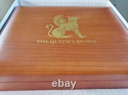 Complete Set 2oz Queens Beast X 11 Silver Coins 999 Wooden Presentation Box