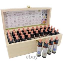 Complete Set of 10ml Bach Remedies by Crystal Herbs in a Wooden Box