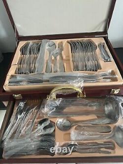 Cutlery Set Stainless Steel, With Wooden Box