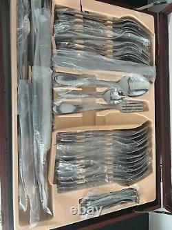 Cutlery Set Stainless Steel, With Wooden Box