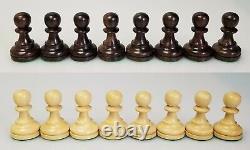 DRUEKE Wooden Weighted Chess Men Set 32 Pieces & Wood Box, 4-3/8 Tall King