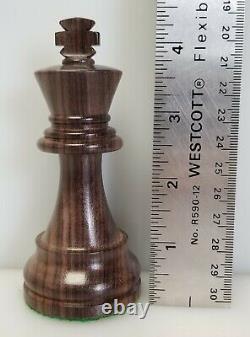 DRUEKE Wooden Weighted Chess Men Set 32 Pieces & Wood Box, 4-3/8 Tall King