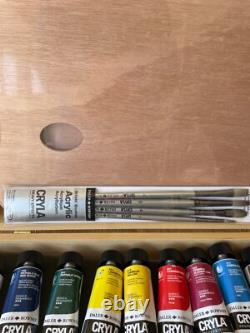 Daler Rowney AOG Artists Quality Cryla Acrylic Colour Deluxe Wooden Box Set