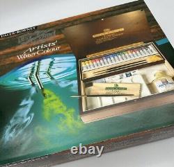 Daler Rowney Artists Watercolour Set 20 Tubes In Large Wooden Storage Box