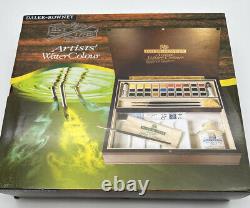 Daler Rowney Artists Watercolour Set 30 Half Pans In Large Wooden Storage Box