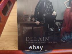 Delain Dark Waters Box Set And Signed Tour Card Wooden Box, Flag, 2 Cd Coasters